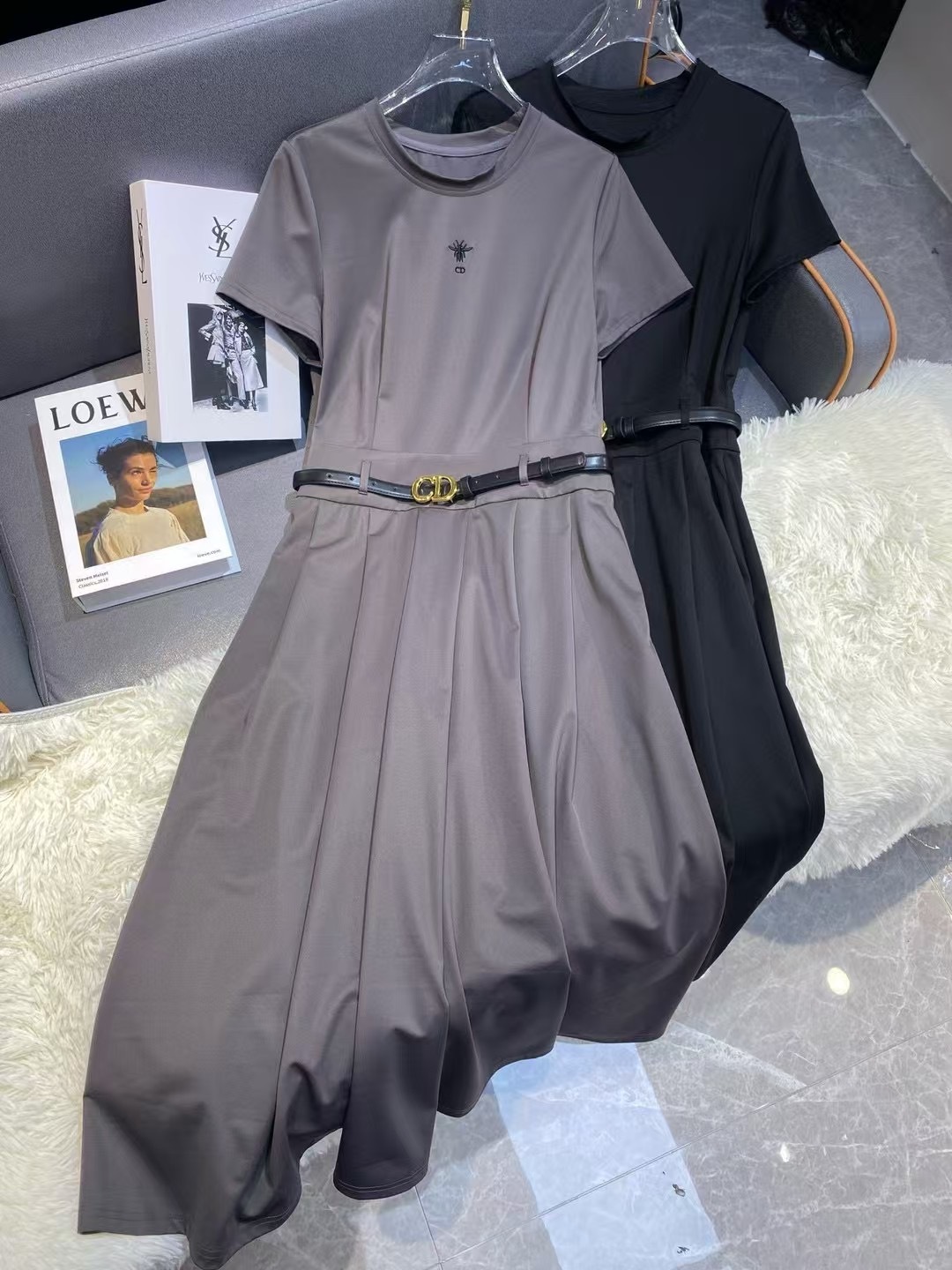 Dior 2025 Spring And Summer New Round-neck Long Dress SML
