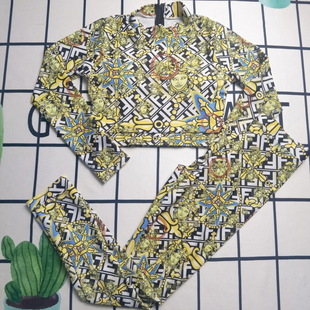 Women's Fendi Long-Sleeved Two Piece Swimsuit
