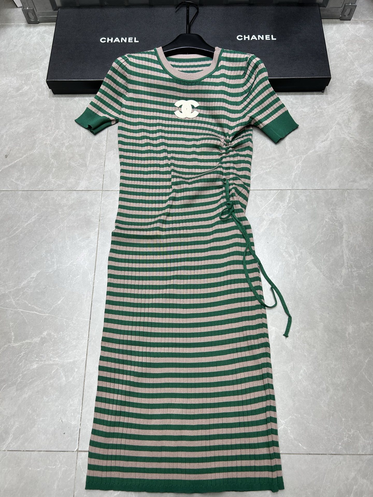 Chanel Drawstring Short Sleeve Dress