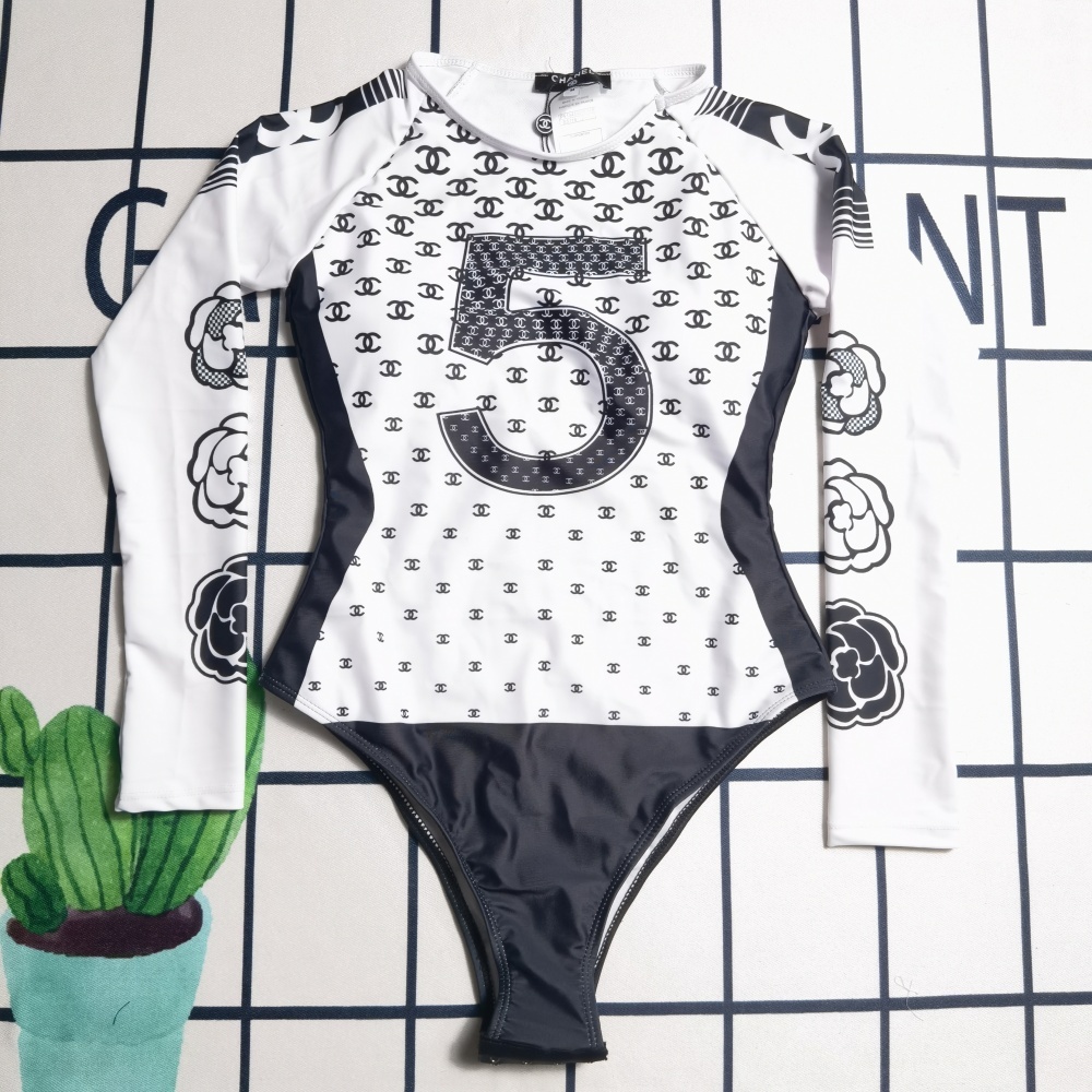 Women's Chanel Long Sleeve Sports Swimsuit