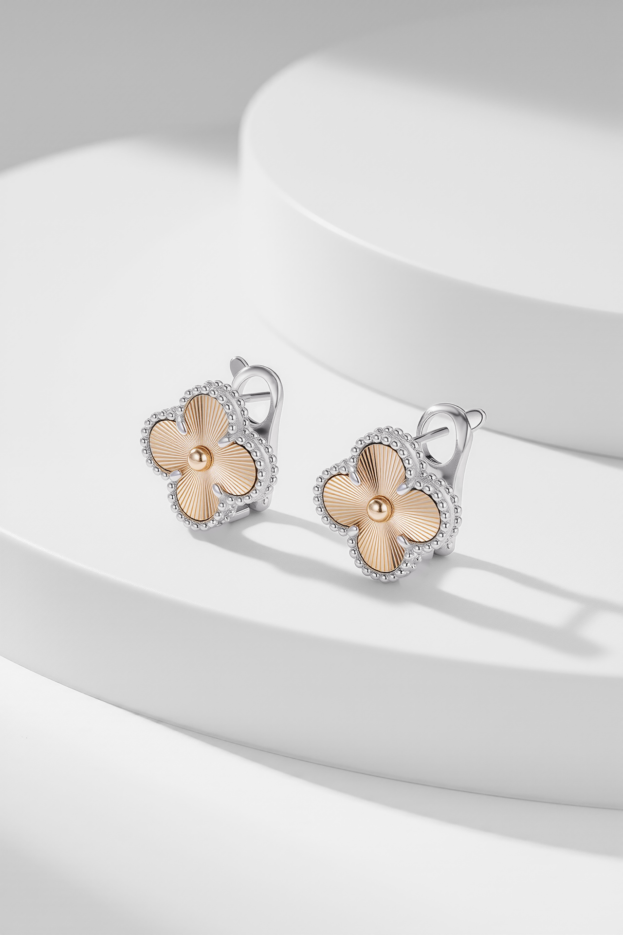 Vintage Alhambra Guilloché Four-leaf Clover Earrings
