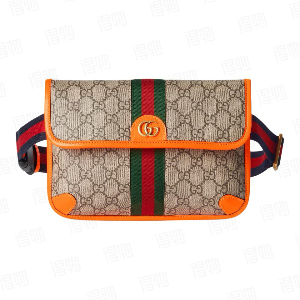 Replica Gucci Ophidia Series Small Ribbon Green Waist Bag 24*17*3.5CM