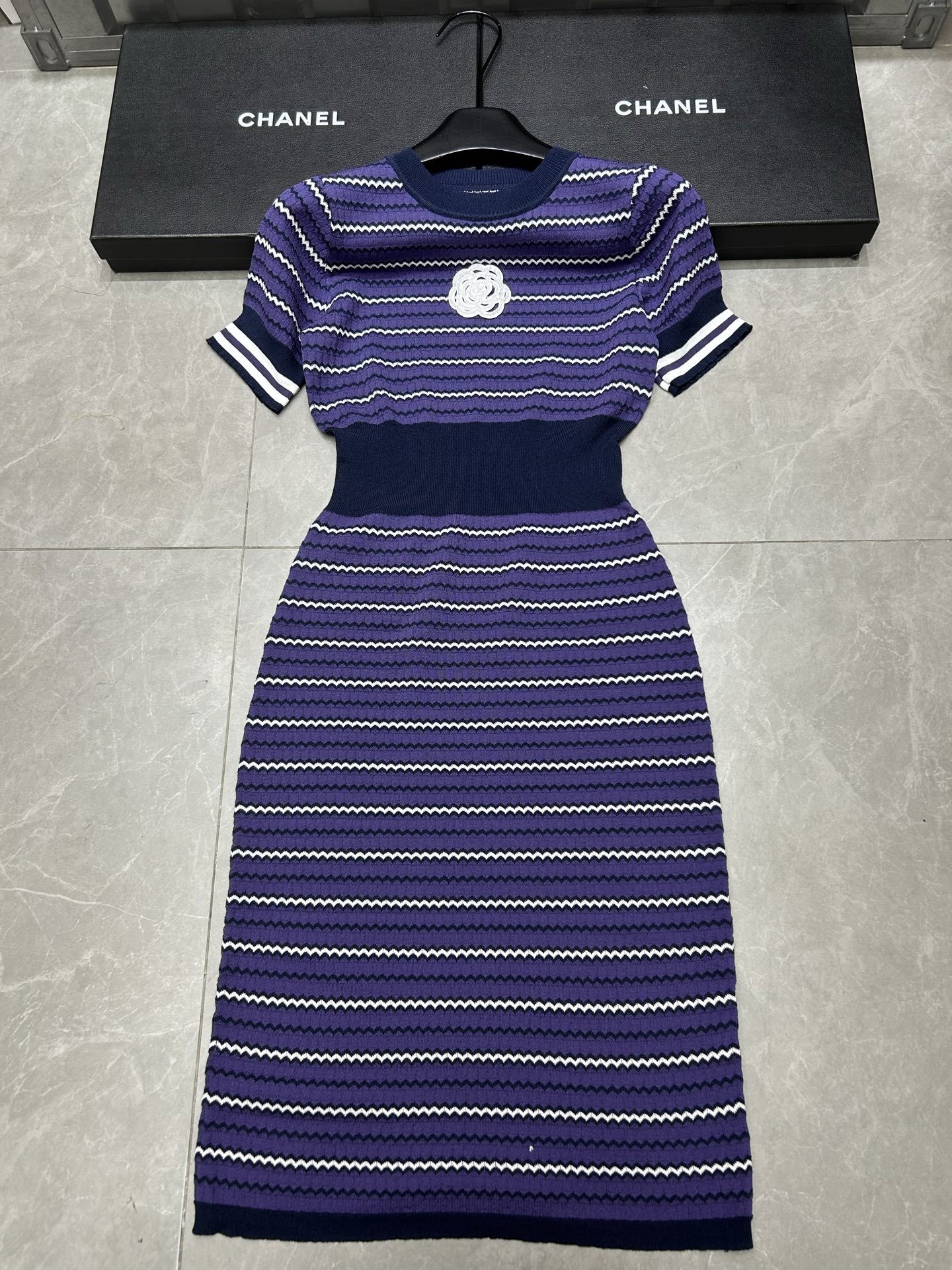 Chanel Camellia Short Sleeve Dress