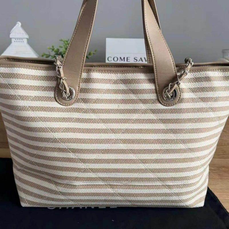 Woven striped beach bag- no box