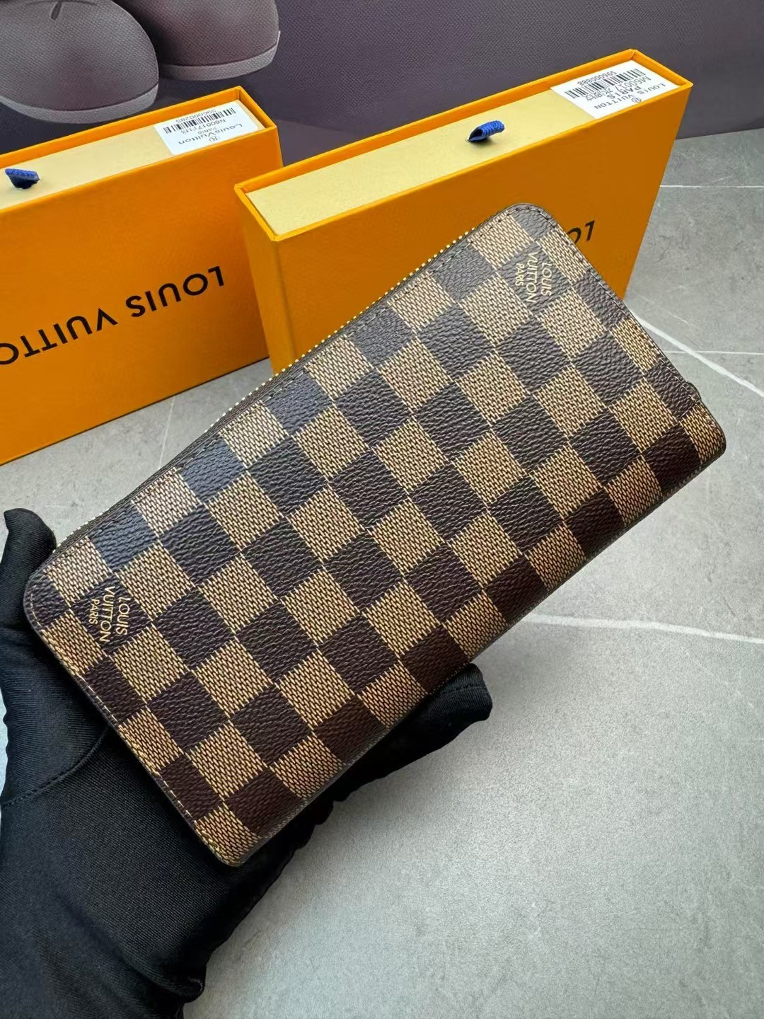 New Women’s Bag, Old Flower Zipper Wallet, Genuine Leather, Men’s and Women’s Long Handbag-comes with gift box