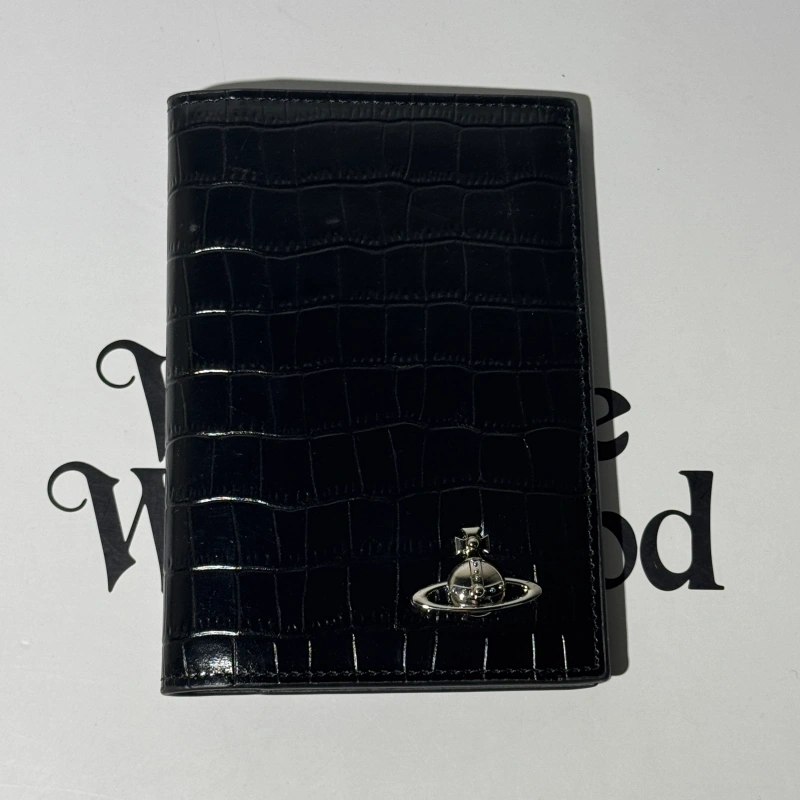 Black crocodile pattern passport holder-box