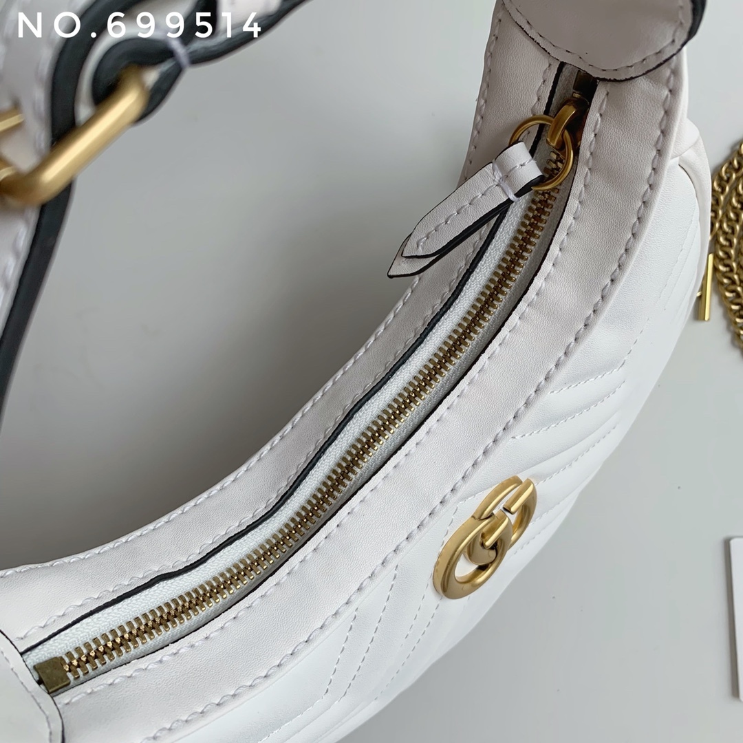 New leather half moon armpit bag, high-end single shoulder hand-held crossbody chain crescent bag-comes with gift box