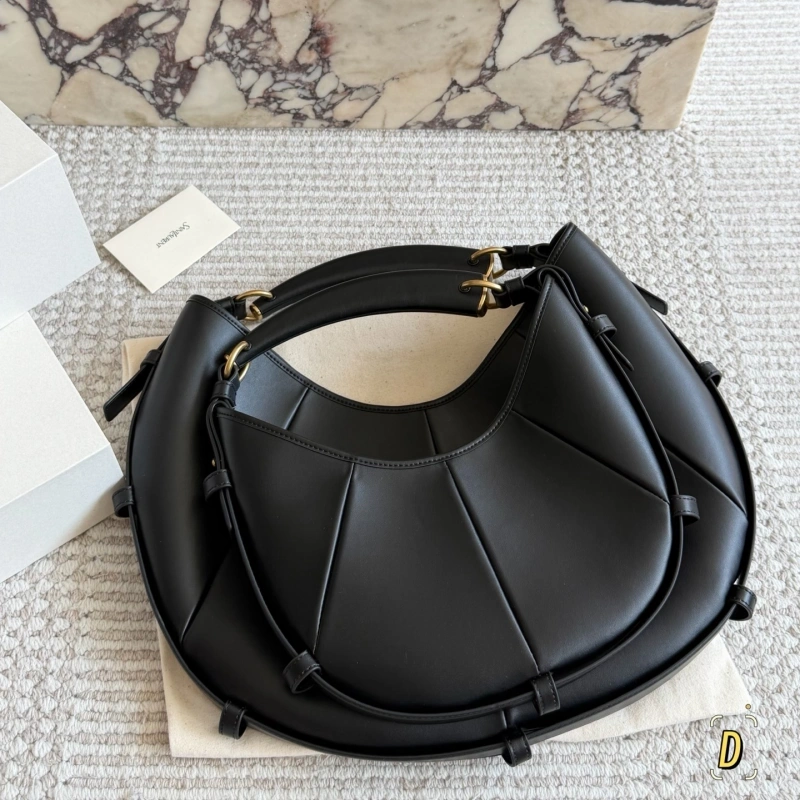 Leather with horn handles and antique gold buckles—vintage yet edgy-no box