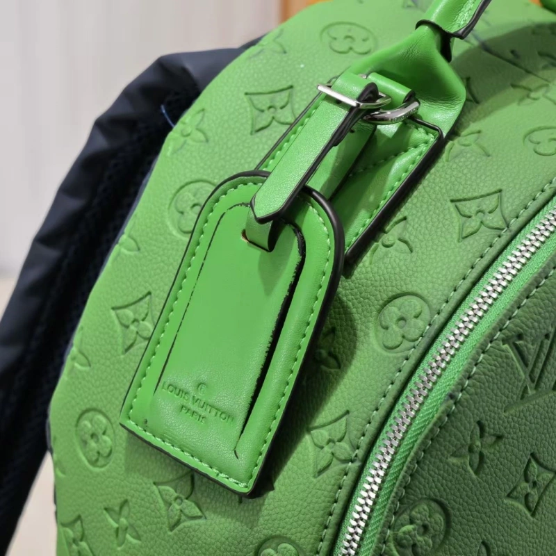 The leather backpack is without a box