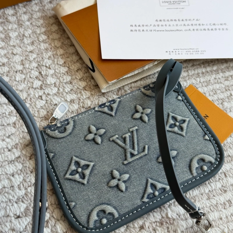 Embossed Denim Bucket Bag-box