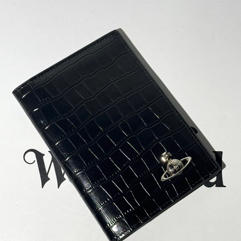 Black crocodile pattern passport holder-box