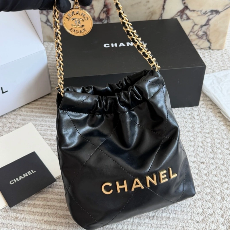Mini Garbage Bag in Calfskin Leather-box