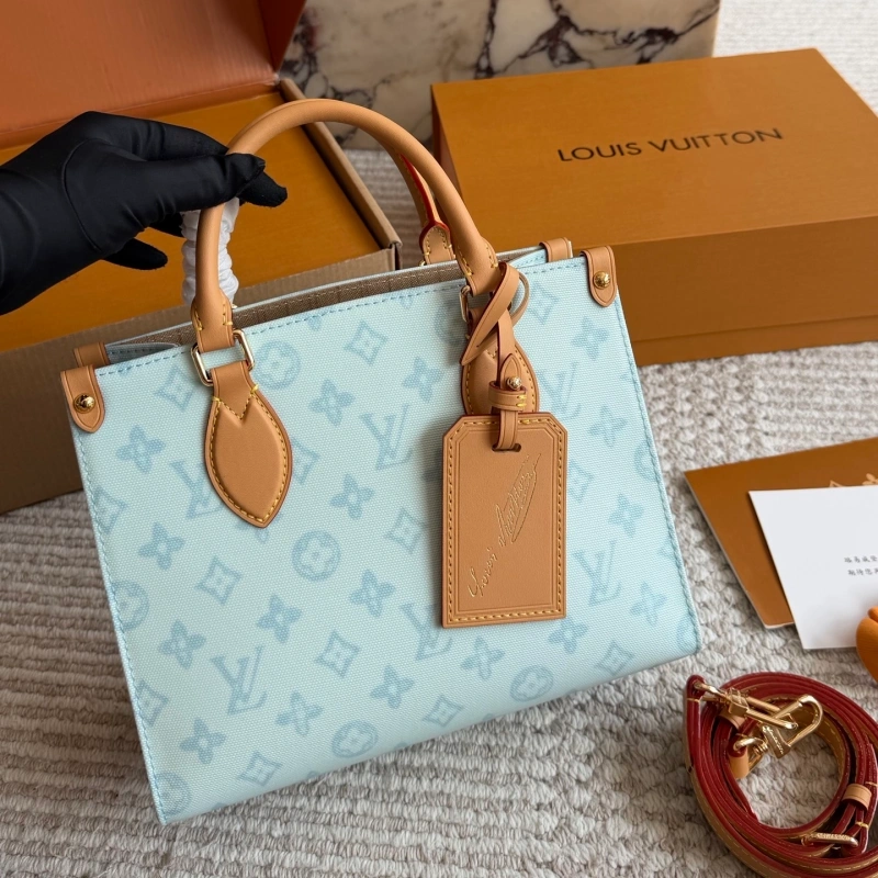 Ice Blue Monogram Tote-box