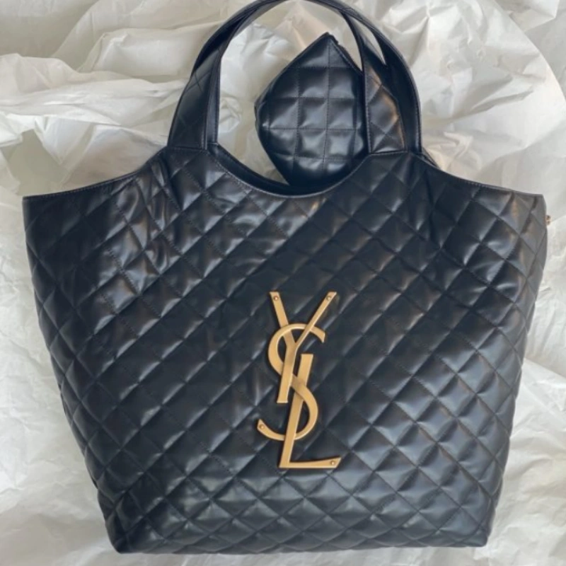 French niche handbag women’s big bag new spring/summer versatile handbag, single shoulder large capacity diamond grid tote bag-comes with gift box