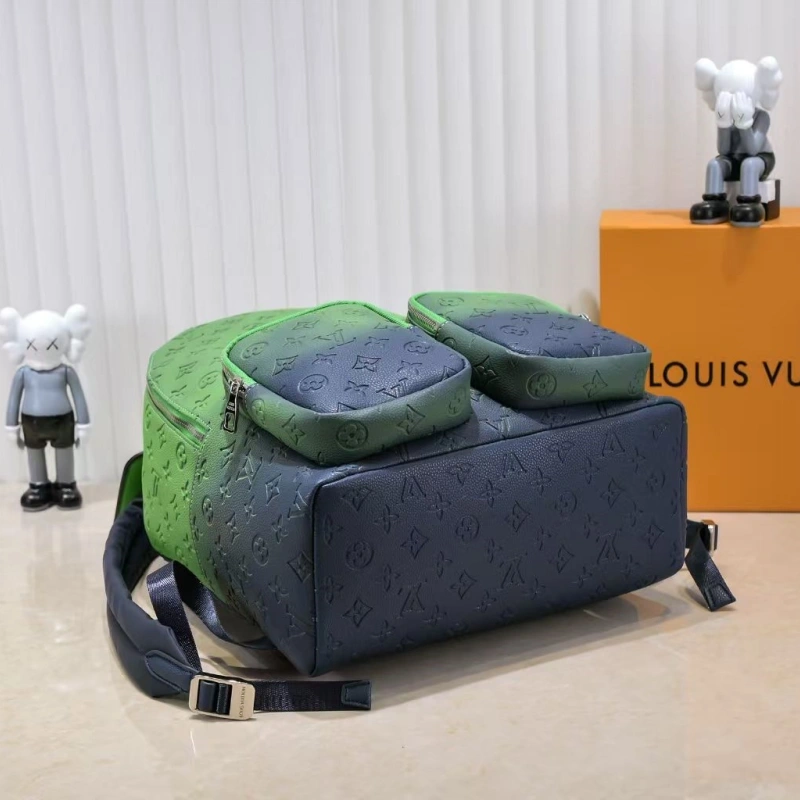 The leather backpack is without a box