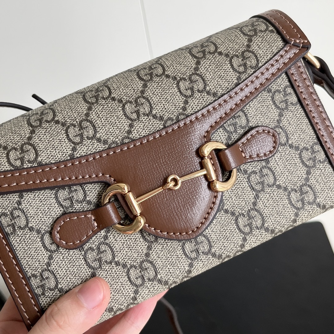 Women’s bag, retro horse collar buckle, mailman bag, saddle bag, single shoulder diagonal cross bag-with box
