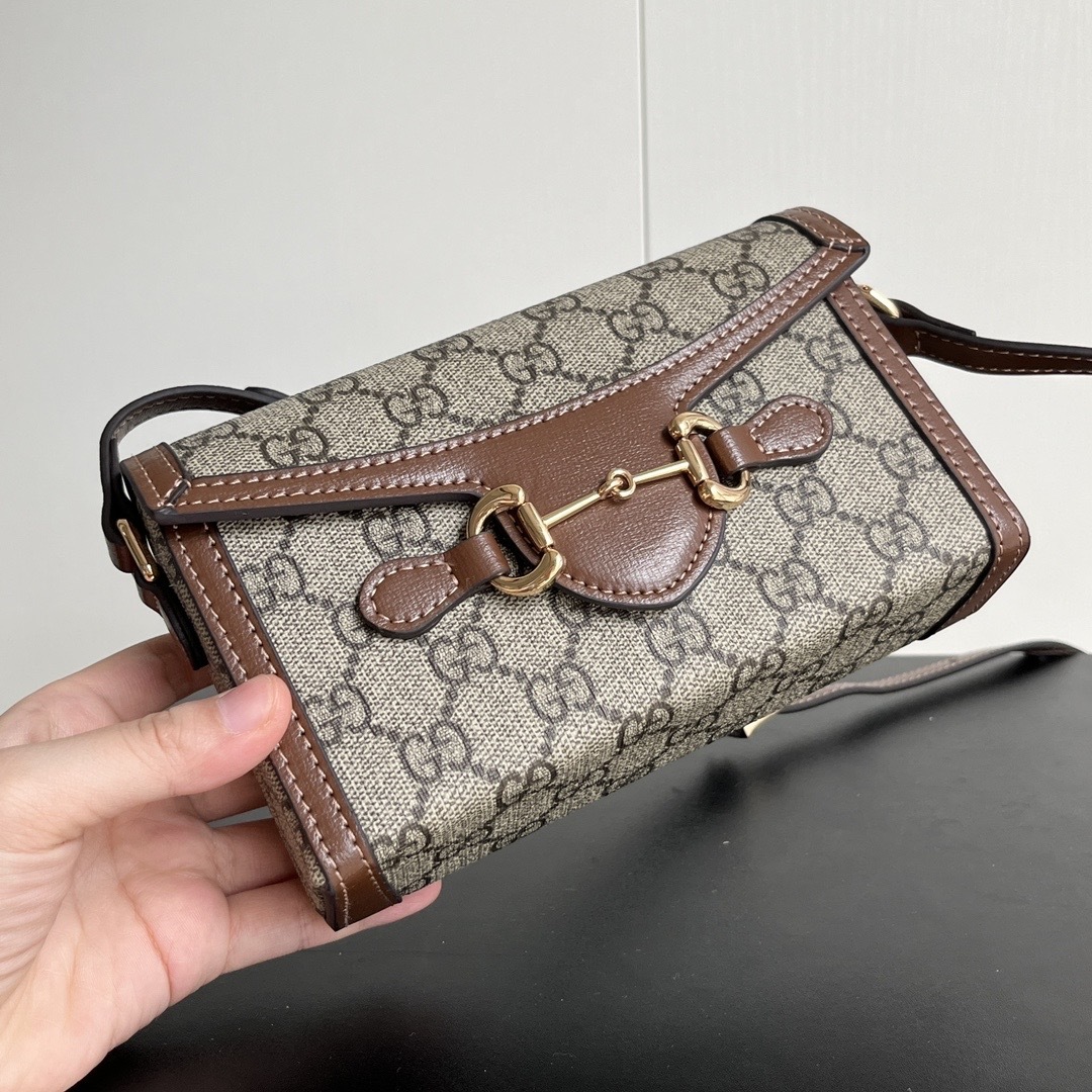 Women’s bag, retro horse collar buckle, mailman bag, saddle bag, single shoulder diagonal cross bag-with box