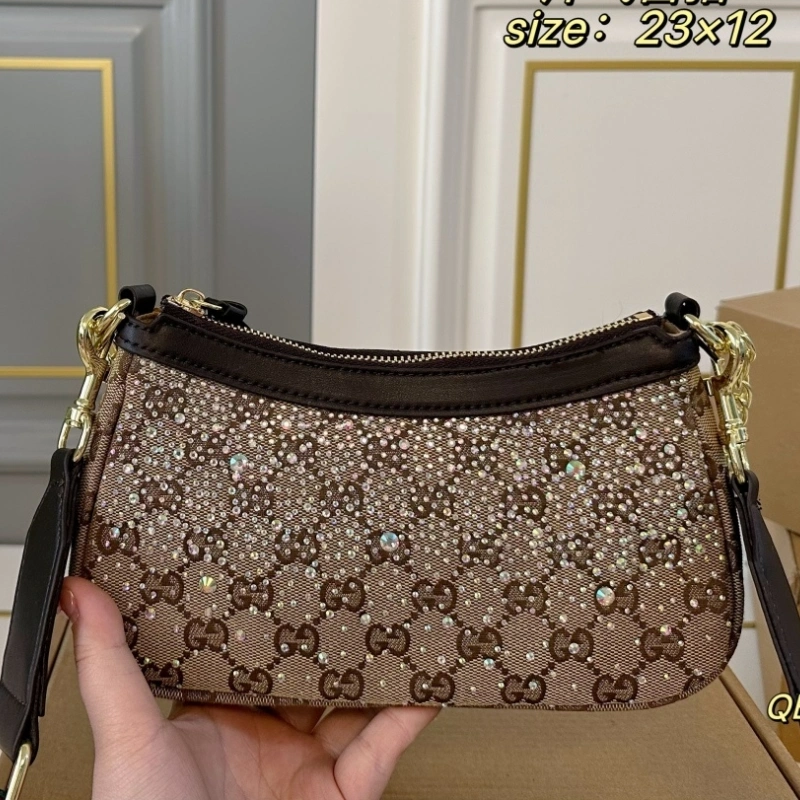Rhinestone Mahjong Chain Armpit Bag-box