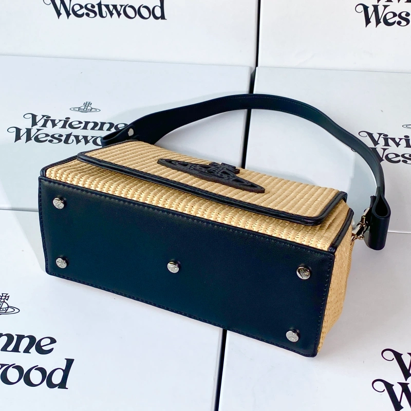 New medium woven underarm bag-box