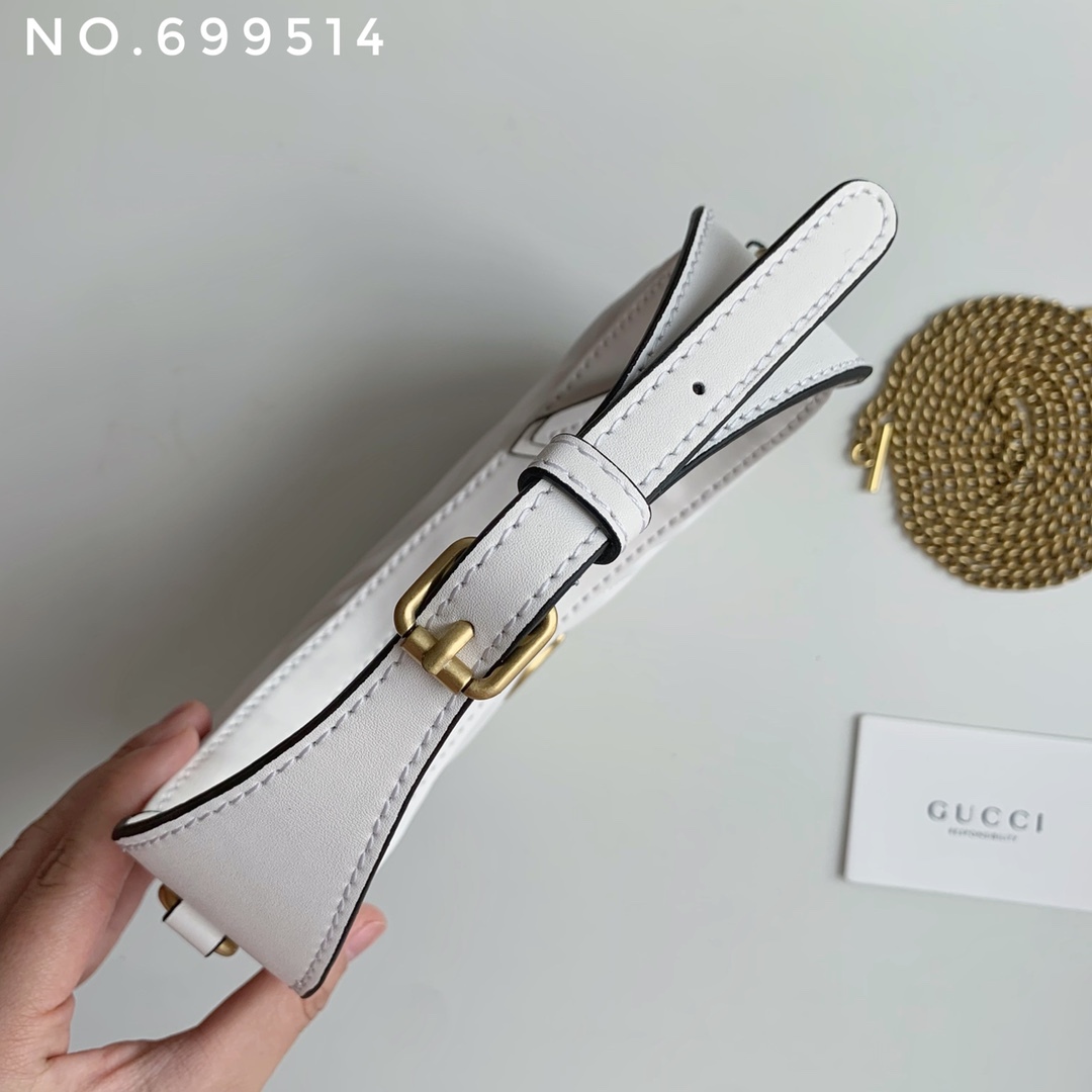 New leather half moon armpit bag, high-end single shoulder hand-held crossbody chain crescent bag-comes with gift box