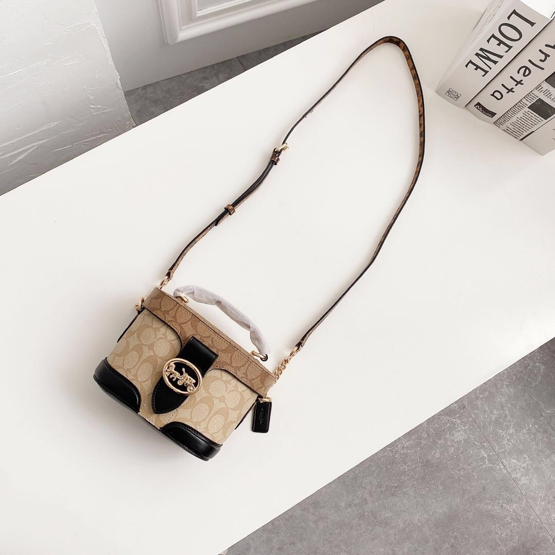 Women’s bag, Kay box bag, Georgie vintage makeup bag, carriage buckle, single shoulder crossbody handbag-without packaging box