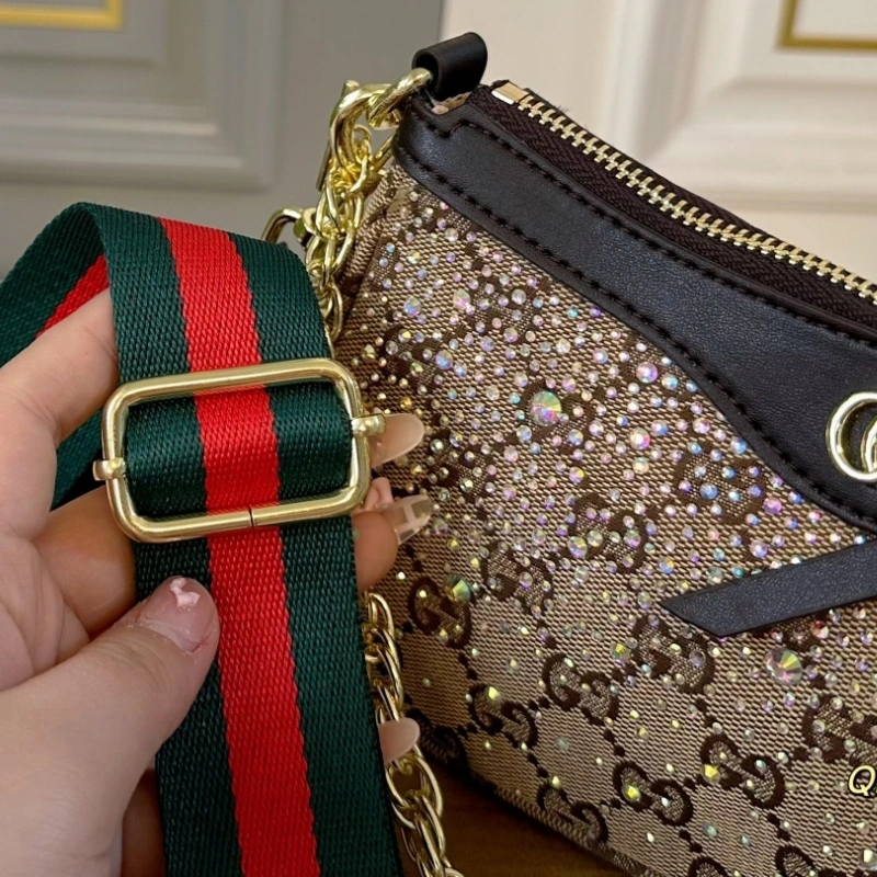 Rhinestone Mahjong Chain Armpit Bag-box