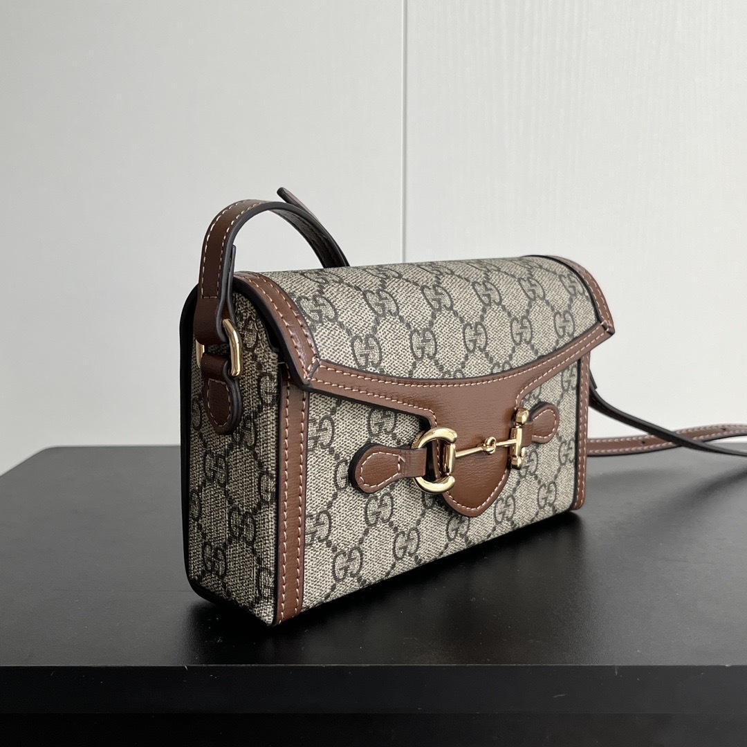 Women’s bag, retro horse collar buckle, mailman bag, saddle bag, single shoulder diagonal cross bag-with box