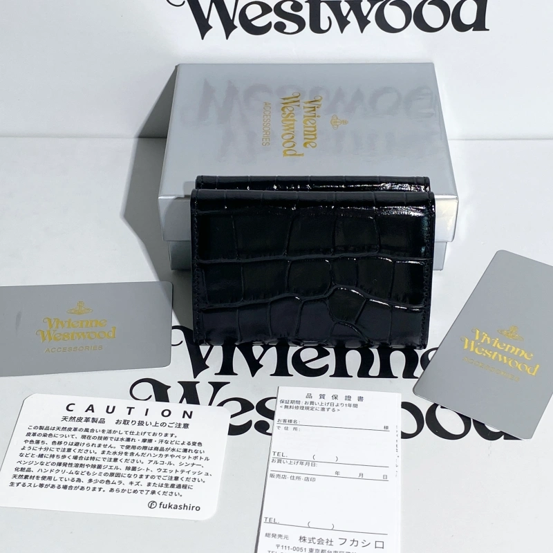 Black crocodile pattern triangle wallet-box