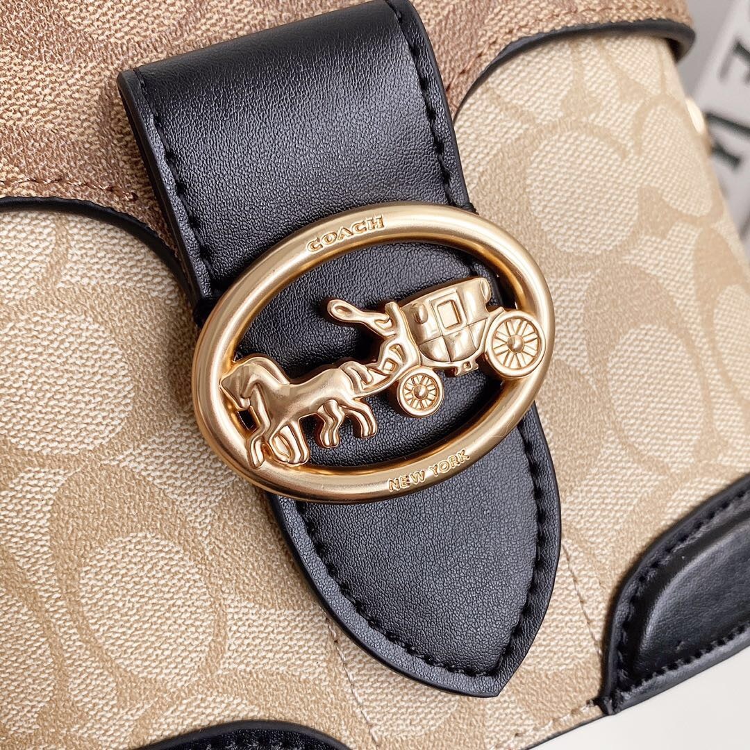 Women’s bag, Kay box bag, Georgie vintage makeup bag, carriage buckle, single shoulder crossbody handbag-without packaging box