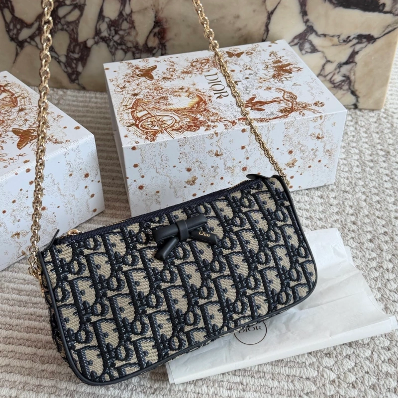 Navy Blue Monogram Shoulder Bag-box
