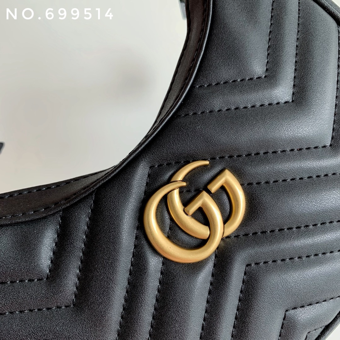 New leather half moon armpit bag, high-end single shoulder hand-held crossbody chain crescent bag-comes with gift box