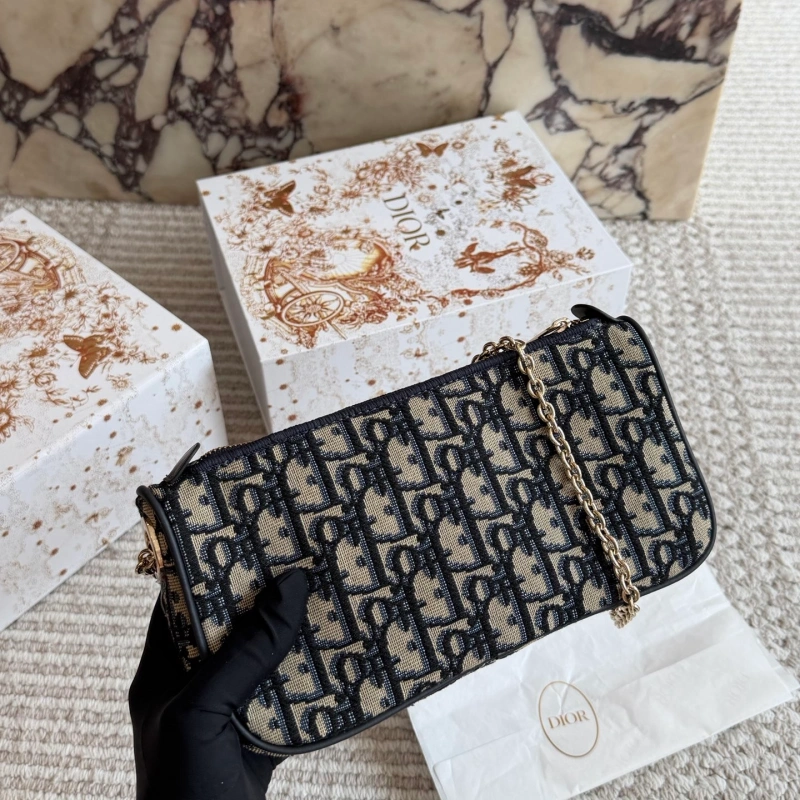 Navy Blue Monogram Shoulder Bag-box