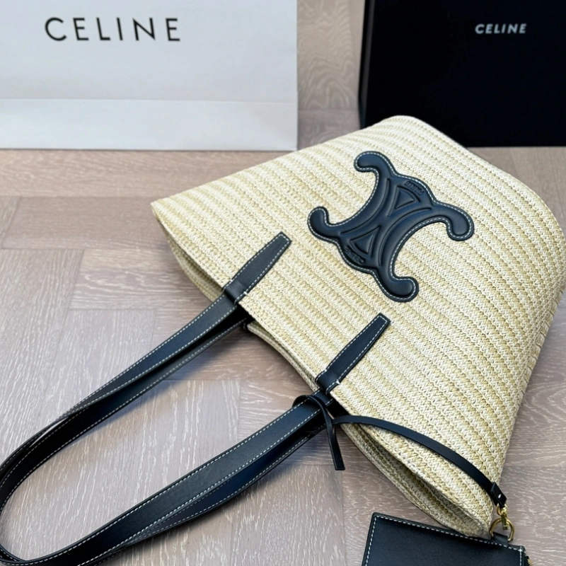 Woven Raffia Arch Basket Bag-no box