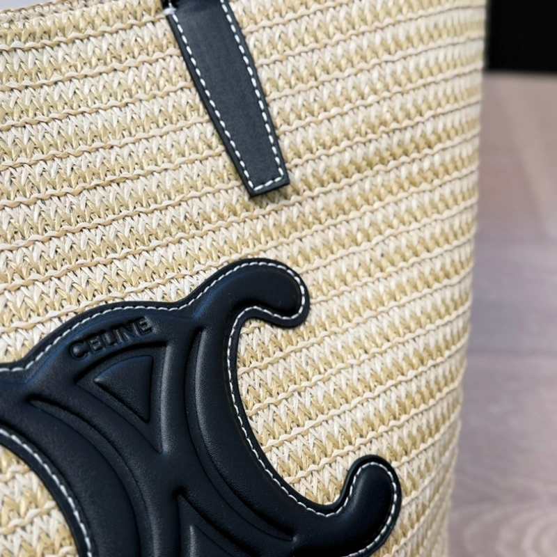 Woven Raffia Arch Basket Bag-no box