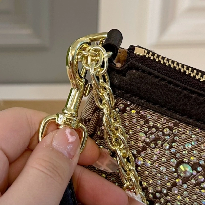 Rhinestone Mahjong Chain Armpit Bag-box