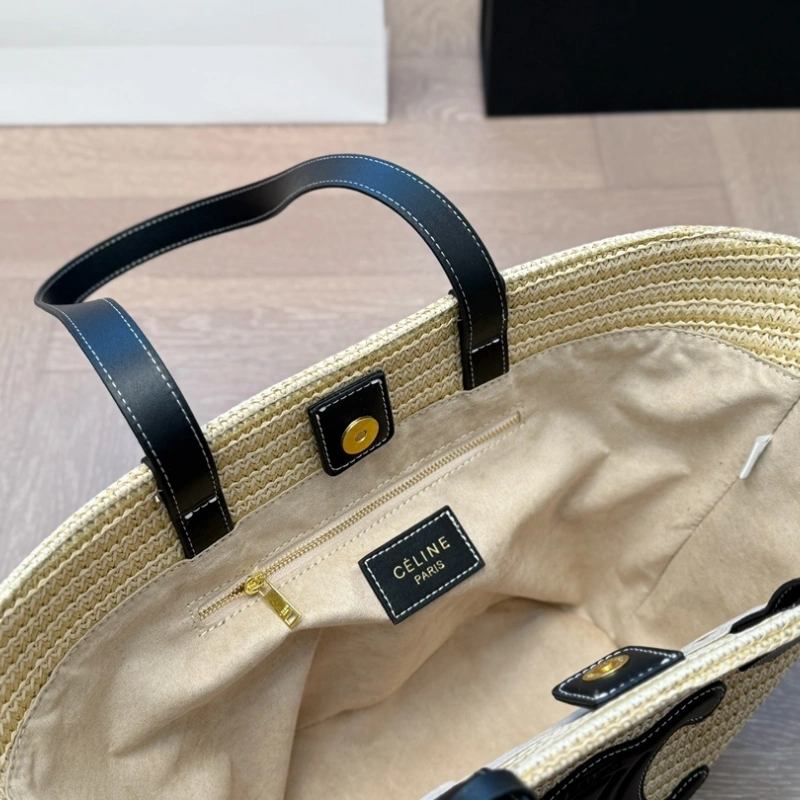Woven Raffia Arch Basket Bag-no box