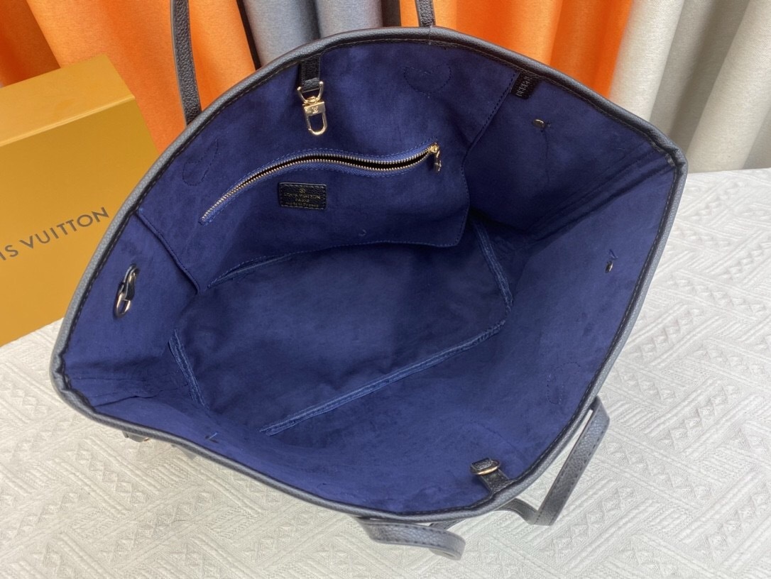 Lv-Top layer cowhide embossed fashion large-capacity bag women’s bag high-end versatile commuter bag one-shoulder underarm tote bag-without packaging box