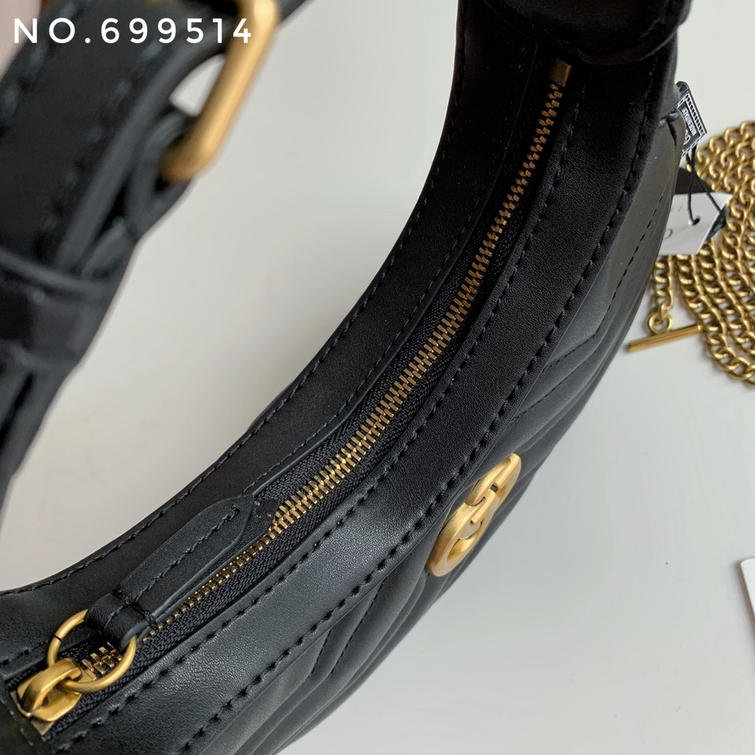New leather half moon armpit bag, high-end single shoulder hand-held crossbody chain crescent bag-comes with gift box