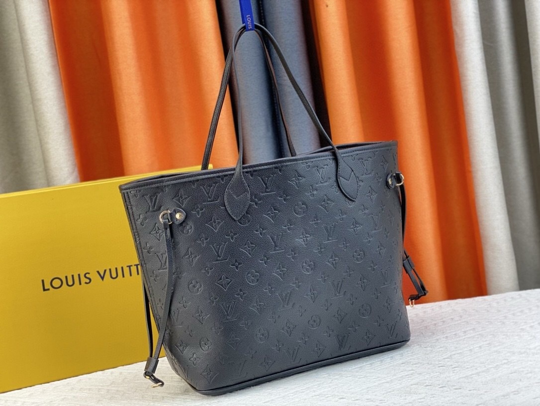 Lv-Top layer cowhide embossed fashion large-capacity bag women’s bag high-end versatile commuter bag one-shoulder underarm tote bag-without packaging box