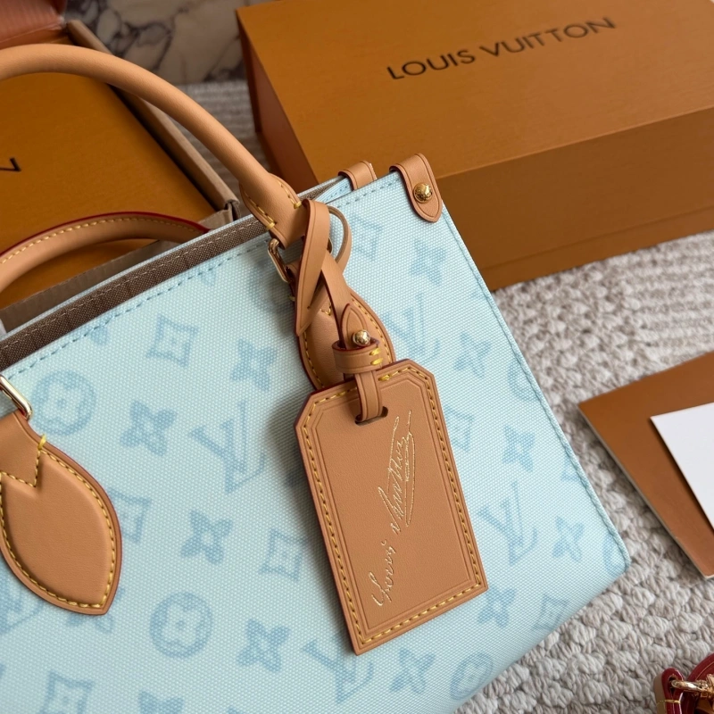 Ice Blue Monogram Tote-box
