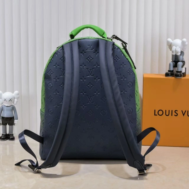 The leather backpack is without a box
