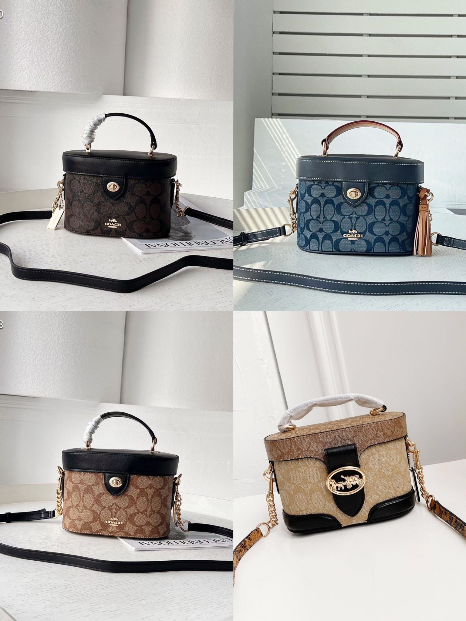 Women’s bag, Kay box bag, Georgie vintage makeup bag, carriage buckle, single shoulder crossbody handbag-without packaging box