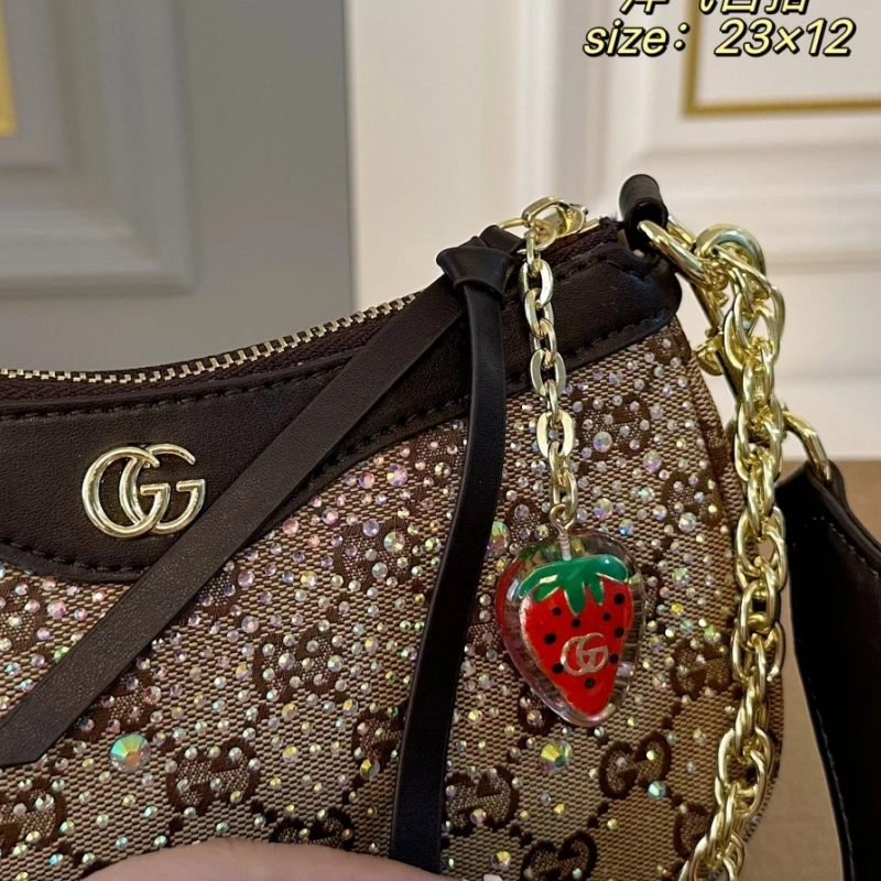 Rhinestone Mahjong Chain Armpit Bag-box