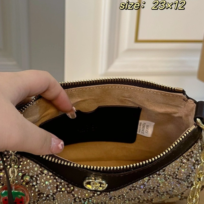 Rhinestone Mahjong Chain Armpit Bag-box