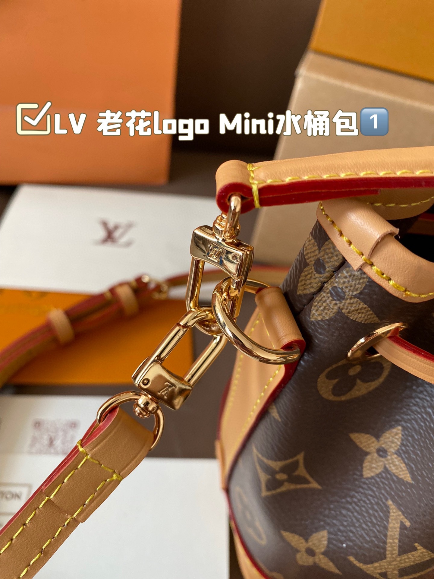 Summer new high-end women’s bag made of genuine leather with floral stripes, mini bucket bag, shoulder bag, crossbody bag, hand-held small bag-without packaging box