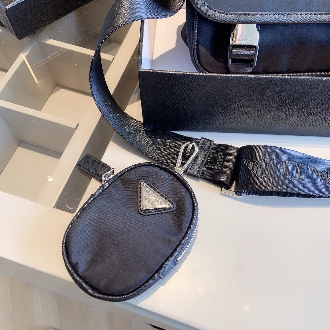 Prada’s new three in one crossbody bag with coin purse pendant, unisex (with gift box)