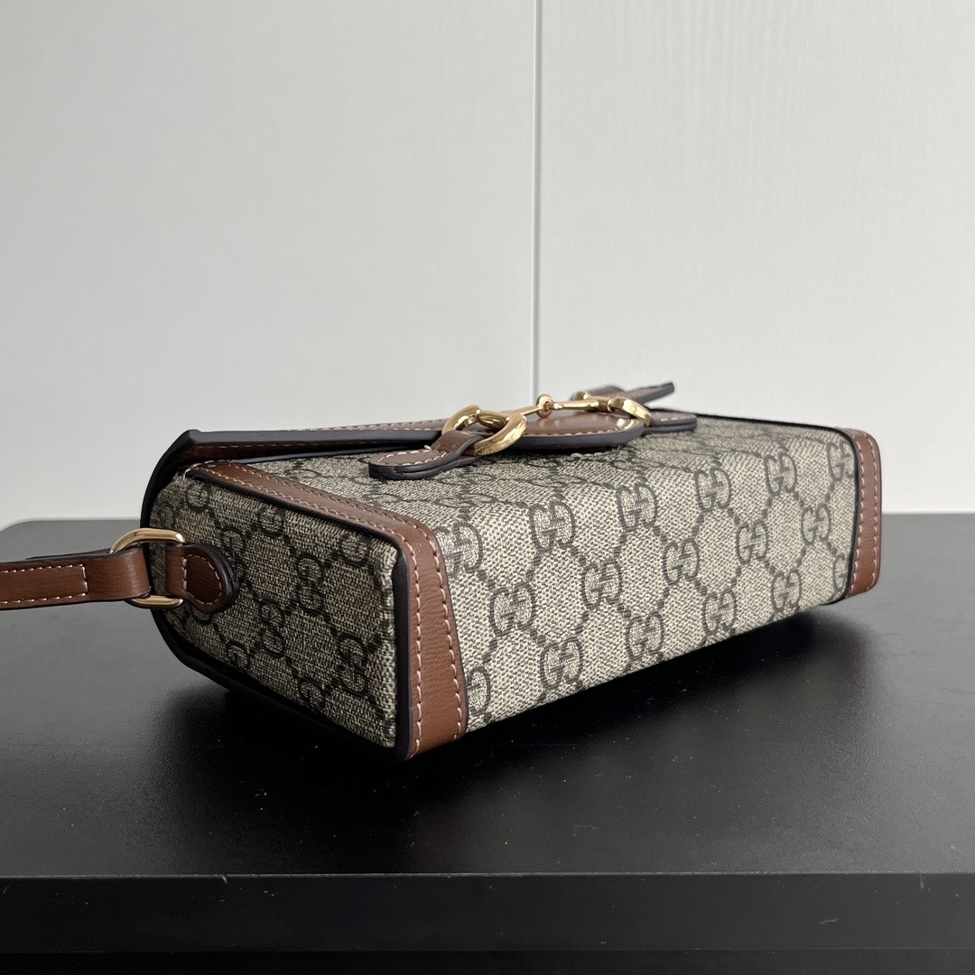 Women’s bag, retro horse collar buckle, mailman bag, saddle bag, single shoulder diagonal cross bag-with box
