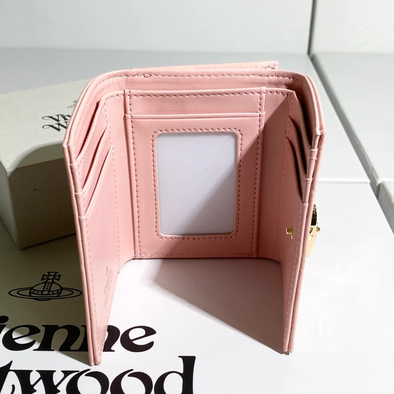 Pink patent leather embossed wallet-box