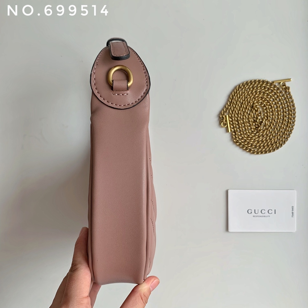 New leather half moon armpit bag, high-end single shoulder hand-held crossbody chain crescent bag-comes with gift box