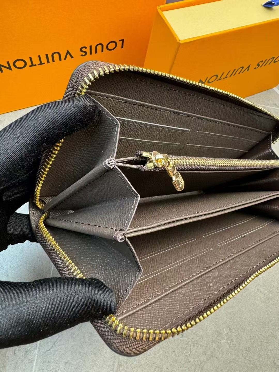 New Women’s Bag, Old Flower Zipper Wallet, Genuine Leather, Men’s and Women’s Long Handbag-comes with gift box